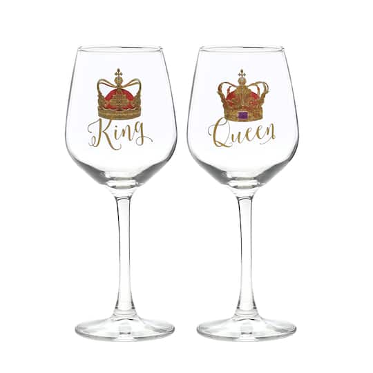 12oz. King &#x26; Queen Wine Glass Set